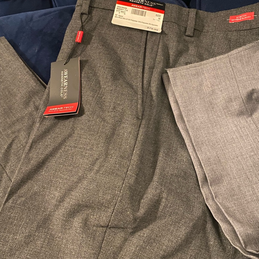 Dark grey slim fit trousers
